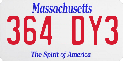 MA license plate 364DY3