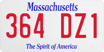 MA license plate 364DZ1