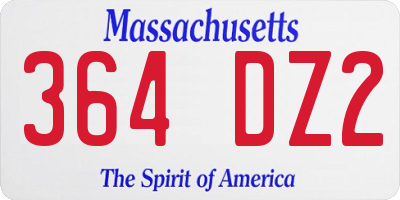 MA license plate 364DZ2