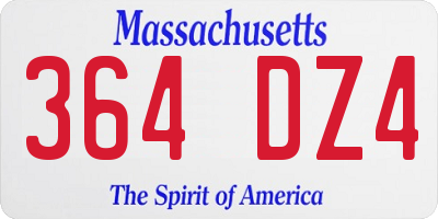 MA license plate 364DZ4