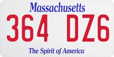MA license plate 364DZ6