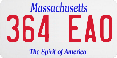 MA license plate 364EA0