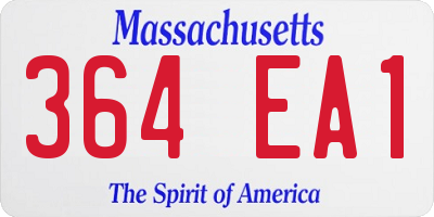 MA license plate 364EA1