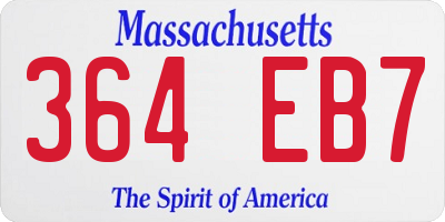 MA license plate 364EB7