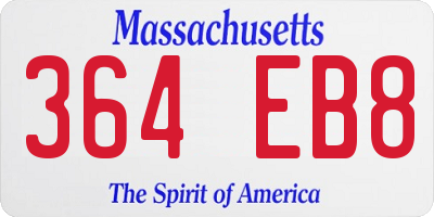 MA license plate 364EB8