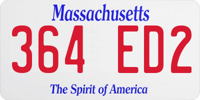 MA license plate 364ED2