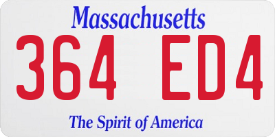 MA license plate 364ED4