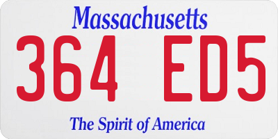 MA license plate 364ED5