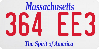 MA license plate 364EE3