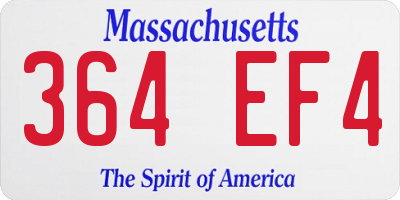 MA license plate 364EF4