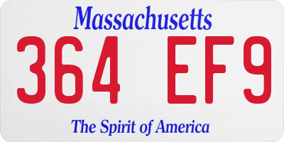 MA license plate 364EF9