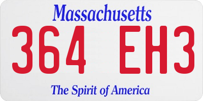 MA license plate 364EH3