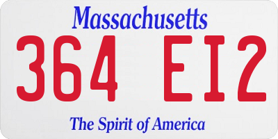 MA license plate 364EI2