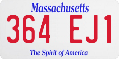 MA license plate 364EJ1