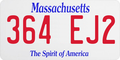 MA license plate 364EJ2
