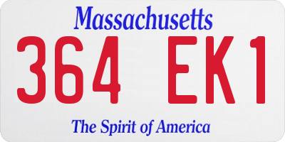 MA license plate 364EK1