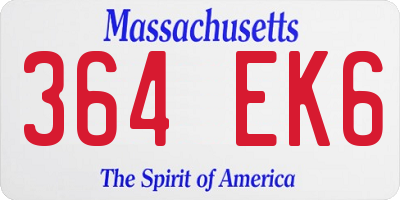 MA license plate 364EK6