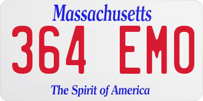 MA license plate 364EM0