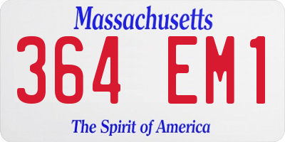 MA license plate 364EM1