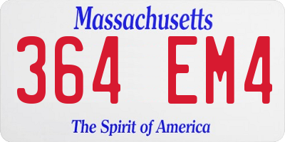 MA license plate 364EM4