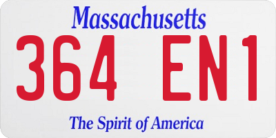 MA license plate 364EN1