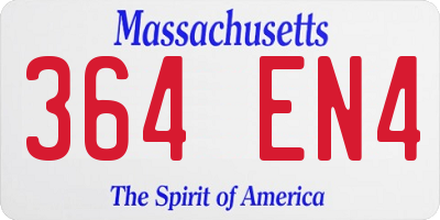 MA license plate 364EN4