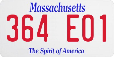 MA license plate 364EO1