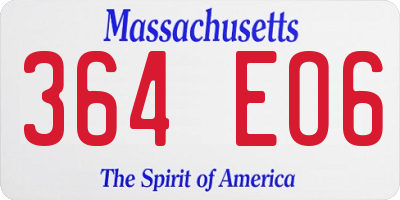 MA license plate 364EO6