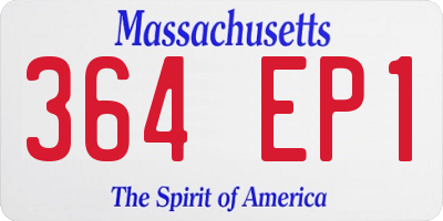 MA license plate 364EP1