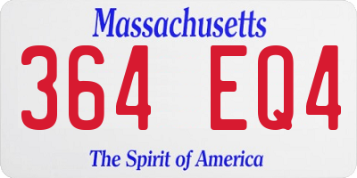 MA license plate 364EQ4