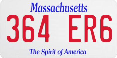 MA license plate 364ER6