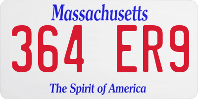 MA license plate 364ER9