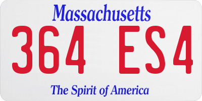 MA license plate 364ES4