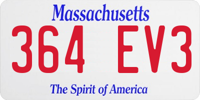 MA license plate 364EV3