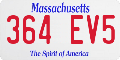 MA license plate 364EV5