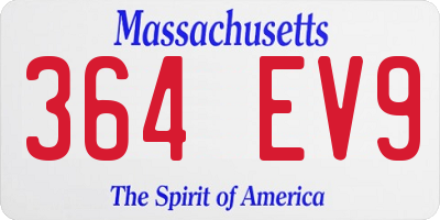 MA license plate 364EV9