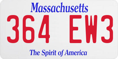 MA license plate 364EW3