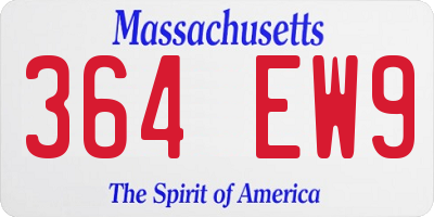 MA license plate 364EW9