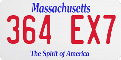 MA license plate 364EX7