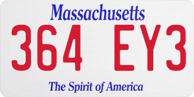 MA license plate 364EY3