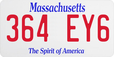 MA license plate 364EY6