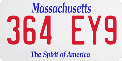 MA license plate 364EY9
