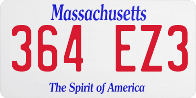 MA license plate 364EZ3