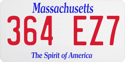 MA license plate 364EZ7