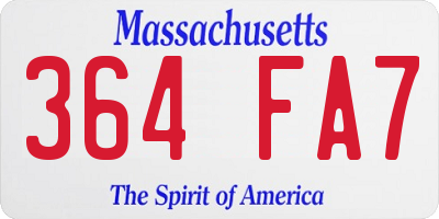 MA license plate 364FA7