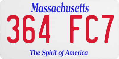 MA license plate 364FC7