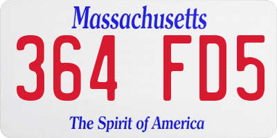 MA license plate 364FD5