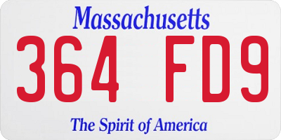 MA license plate 364FD9