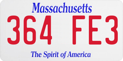 MA license plate 364FE3