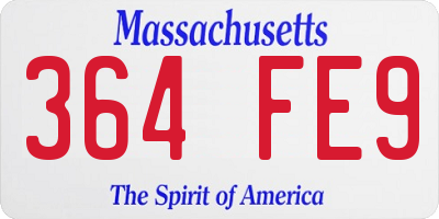 MA license plate 364FE9